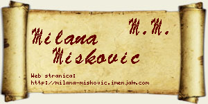 Milana Mišković vizit kartica